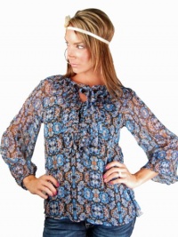 Ella Moss Aura Ruffle Front Tunic In Cobalt SIZES: M Ella Moss Aura Ruffle Front Tunic In Cobalt SIZES: M
