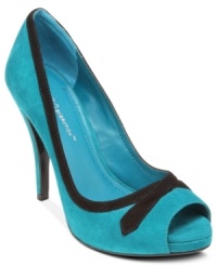 BCBGeneration's Cierra platform pumps feature a luxe suede upper that's complemented by the suede trim that lines the vamp and crisscrosses at the toe. (Clearance) BCBGeneration's Cierra platform pumps feature a luxe suede upper that's complemented by the suede trim that lines the vamp and crisscrosses at the toe. (Clearance)