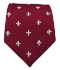 100% Silk Woven Burgundy Fleur de Lis Tie 100% Silk Woven Burgundy Fleur de Lis Tie