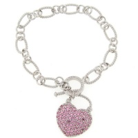 Meredith Leigh Sterling Silver Heart Charm Bracelet Meredith Leigh Sterling Silver Heart Charm Bracelet