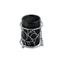InterDesign Twigz Tumbler, Silver/Black InterDesign Twigz Tumbler, Silver/Black