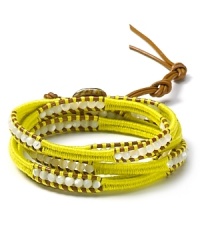 Tie on bohemian style with this woven wrap bracelet from Chan Luu, crafted of Mother-of-Pearl and sterling silver accents. It boldly hints at your free spirited side. Tie on bohemian style with this woven wrap bracelet from Chan Luu, crafted of Mother-of-Pearl and sterling silver accents. It boldly hints at your free spirited side.
