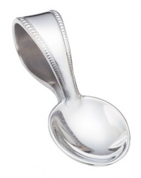 Reed & Barton Pewter Curved Handle Spoon, Baby Beads Reed & Barton Pewter Curved Handle Spoon, Baby Beads