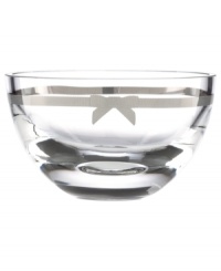 It's all in the details with the Grace Avenue bowl from kate spade new york. A sweet pewter ribbon adds a preppy, feminine touch to sumptuous clear crystal. It's all in the details with the Grace Avenue bowl from kate spade new york. A sweet pewter ribbon adds a preppy, feminine touch to sumptuous clear crystal.
