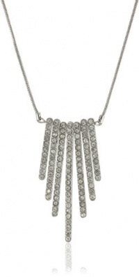 Nine West SPARKLE MOTION Silver-Tone Crystal Pave Deco Pendant Necklace Nine West SPARKLE MOTION Silver-Tone Crystal Pave Deco Pendant Necklace