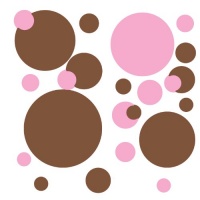 RoomMates RMK1245SCS Just Dots Pink and Brown Peel & Stick Wall Decals