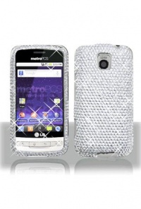 LG MS690 Optimus M Full Diamond Case - Silver