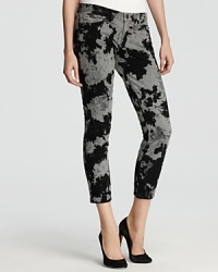 A smoky grey and black print lends modern edge to these Current/Elliott jeans for a downtown look you're going to love. A smoky grey and black print lends modern edge to these Current/Elliott jeans for a downtown look you're going to love.