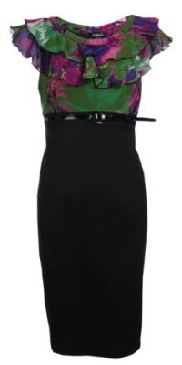 Belted Ruffle Front Twofer Dress Belted Ruffle Front Twofer Dress