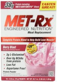 MET-Rx Meal Replacement  Powder, Berry Blast 18-Count