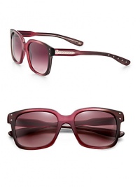 50's-inspired cat's-eye acetate frames will flatter any face shape. Available in burgundy with brown gradient lens.Plastic logo temples100% UV protectionMade in Italy 50's-inspired cat's-eye acetate frames will flatter any face shape. Available in burgundy with brown gradient lens.Plastic logo temples100% UV protectionMade in Italy