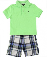 Nautica Baby-Boys Infant 2 Piece Solid Polo Short Set, Neon Lime, 18 Months Nautica Baby-Boys Infant 2 Piece Solid Polo Short Set, Neon Lime, 18 Months