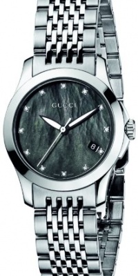 Gucci Women's YA126505 G-Timeless Diamond Marker Black MOP Dial Watch Gucci Women's YA126505 G-Timeless Diamond Marker Black MOP Dial Watch