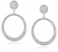 Jessica Simpson Silver Tone Pave Drop Hoop Earrings Jessica Simpson Silver Tone Pave Drop Hoop Earrings
