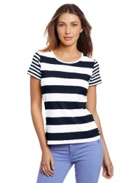 French Connection Women's Fun Stripe Top, Blue, Small French Connection Women's Fun Stripe Top, Blue, Small