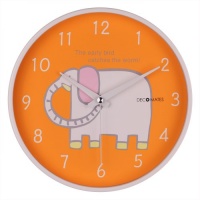 DecoMates Non-Ticking Silent Wall Clock - White Elephant (Orange) DecoMates Non-Ticking Silent Wall Clock - White Elephant (Orange)