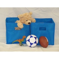 RiverRidge 2-Piece Folding Storage Bin Set, Sky Blue RiverRidge 2-Piece Folding Storage Bin Set, Sky Blue