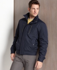 Legendary. Refresh your look with the throwback cut on this Clayton coat from Michael Kors, with a James Dean-inspired collar. Legendary. Refresh your look with the throwback cut on this Clayton coat from Michael Kors, with a James Dean-inspired collar.