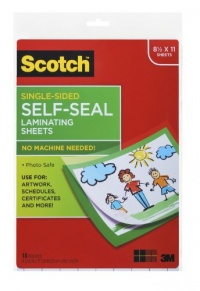 Scotch® Laminating Sheets LS854SS-10, 9 Inches x 12 Inches, Letter Size, Single Sided