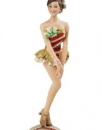 5.5 Radio City Music Hall Christmas Spectacular Rockette in Red and White Striped Dress Ornament