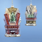 5 NYC Radio City Music Hall Rockettes Glass Christmas Ornament