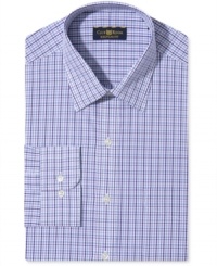 Get squared away for the day with this checkered dress shirt from Club Room. Get squared away for the day with this checkered dress shirt from Club Room.
