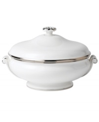 The classic, heirloom-quality Sterling dinnerware and dishes pattern by Wedgwood is designed for formal entertaining, in pristine white bone china banded with polished platinum. The classic, heirloom-quality Sterling dinnerware and dishes pattern by Wedgwood is designed for formal entertaining, in pristine white bone china banded with polished platinum.