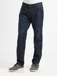 Timeless design with straight-leg construction, five-pocket styling and a dark rinse. Five-pocket styleInseam, about 3498% cotton/2% elastaneMachine washImported Timeless design with straight-leg construction, five-pocket styling and a dark rinse. Five-pocket styleInseam, about 3498% cotton/2% elastaneMachine washImported