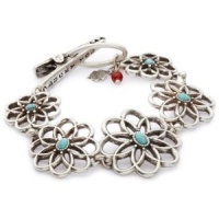 Lucky Brand Cahuilla Tribe Silver-Tone Carved Flower Bracelet Lucky Brand Cahuilla Tribe Silver-Tone Carved Flower Bracelet