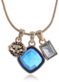Anne Klein Gold-Tone Blue Multi-Charm Pendant Necklace, 16 Anne Klein Gold-Tone Blue Multi-Charm Pendant Necklace, 16