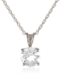 Sterling Silver 8mm Round Green Amethyst Pendant Necklace with Light Rope Chain Necklace, 18 Sterling Silver 8mm Round Green Amethyst Pendant Necklace with Light Rope Chain Necklace, 18