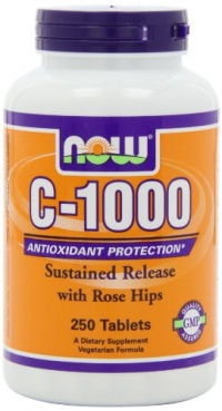 NOW Foods Vitamin C-1000 Sustained Release with Rose Hips, 250 Tablets NOW Foods Vitamin C-1000 Sustained Release with Rose Hips, 250 Tablets