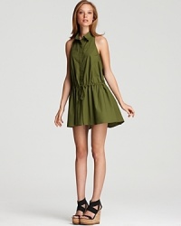 A drop waist silhouette lends a youthful feel to this 10 Crosby Derek Lam shirt dress. Pair it with a structured tote for a ladylike finish. A drop waist silhouette lends a youthful feel to this 10 Crosby Derek Lam shirt dress. Pair it with a structured tote for a ladylike finish.