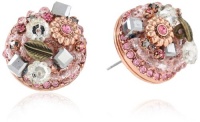 Betsey Johnson Iconic Vintage Rose Round Cluster Stud Earrings Betsey Johnson Iconic Vintage Rose Round Cluster Stud Earrings