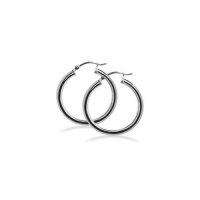 BDES004 2mm Thick Sterling Silver Hoop Earrings with 0.6 Diameter BDES004 2mm Thick Sterling Silver Hoop Earrings with 0.6 Diameter