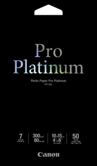 Canon Photo Paper Pro Platinum, 4 x 6 Inches, 50 Sheets (2768B014)