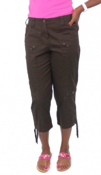 Style&co. Pants, Women's Cropped Straight Leg Ruched Bottom Cargo Capri