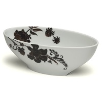 Mikasa Cocoa Blossom Narrow Oval Serve Bowl Mikasa Cocoa Blossom Narrow Oval Serve Bowl