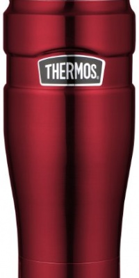 Thermos Stainless King 16-Ounce Leak-Proof Travel Mug, Cranberry Thermos Stainless King 16-Ounce Leak-Proof Travel Mug, Cranberry