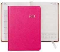 2014 Notebook Planner 7'' Brights-PINK Fine Leather by Graphic Image - 5x7