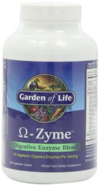 Garden of Life Omega-Zyme Digestive Enzyme Blend, Caplets, 180-Count Bottle Garden of Life Omega-Zyme Digestive Enzyme Blend, Caplets, 180-Count Bottle