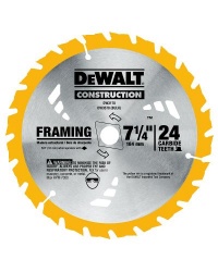 DEWALT DW3178 Series 20 7-1/4-Inch 24 Tooth ATB Thin Kerf Framing Saw Blade with 5/8-Inch and Diamond Knockout Arbor