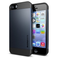 SPIGEN SGP SGP10365 Slim Armor S Case for iPhone 5/5S - Retail Packaging - Metal Slate