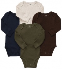Carters Boys Newborn-24 Months Brown 4 Pack Long Sleeve Bodysuits Carters Boys Newborn-24 Months Brown 4 Pack Long Sleeve Bodysuits
