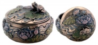 Frog Sitting on Lily Decoration Art Nouveau Design Jewelry Box