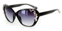 Rose Vintage-Inspired Sunglasses (Black w/ Smoke Lens) Rose Vintage-Inspired Sunglasses (Black w/ Smoke Lens)