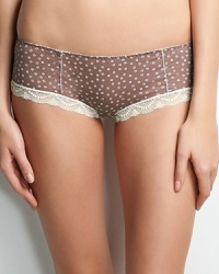 Freya's shorts combine a modern silhouette with a vintage-inspired floral print and lace trim. Style #AA1316. Freya's shorts combine a modern silhouette with a vintage-inspired floral print and lace trim. Style #AA1316.