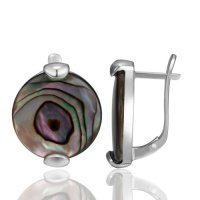 Abalone Mother of Pearl Kaleidoscope Earrings in Sterling Silver Abalone Mother of Pearl Kaleidoscope Earrings in Sterling Silver