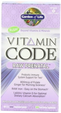 Garden of Life Vitamin Code Raw Prenatal Multivitamins, 180 Count