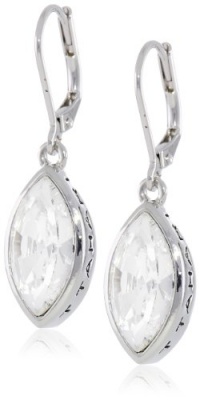 T Tahari Essentials Navette Crystal Silver Colored Drop Earrings T Tahari Essentials Navette Crystal Silver Colored Drop Earrings